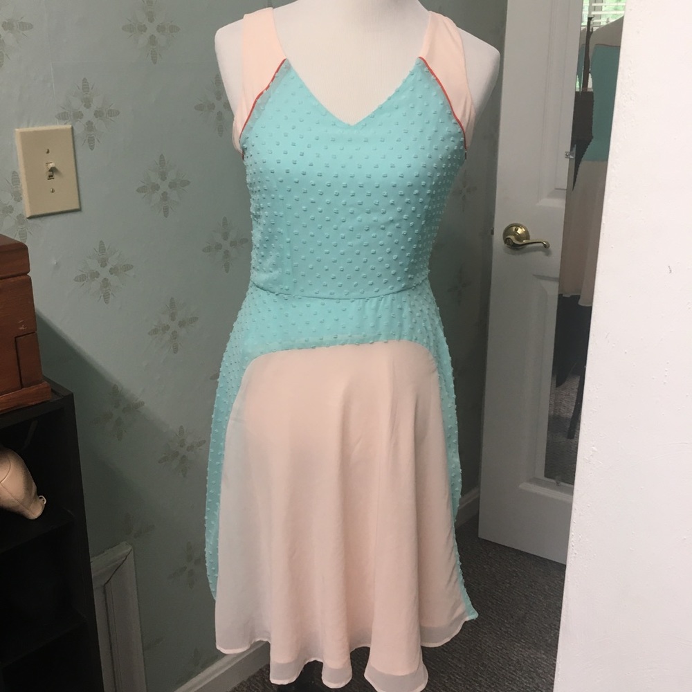 Gianni Bini Tiffany Blue and Blush dress size 4